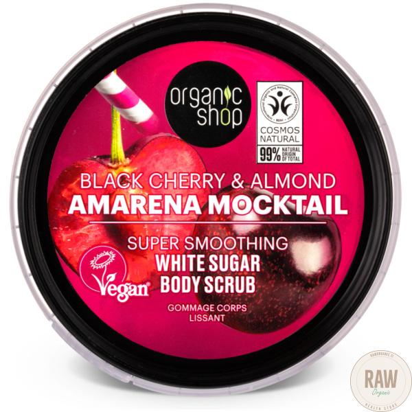 Organic Shop Amarena mocktail Black cherry & almond white sucar Body Scrub 250 ml – kuva 6