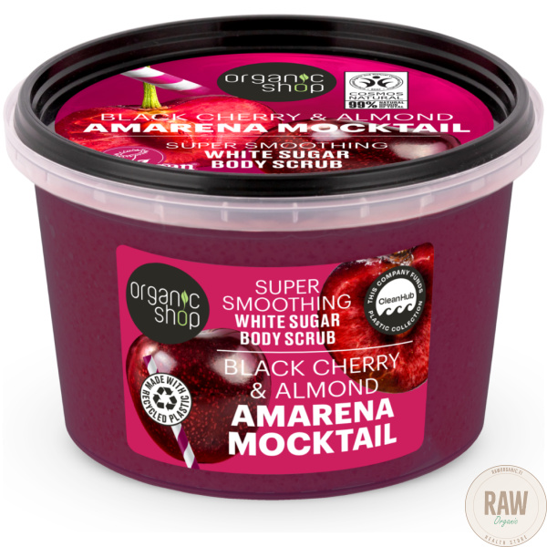 Organic Shop Amarena mocktail Black cherry & almond white sucar Body Scrub 250 ml – kuva 2