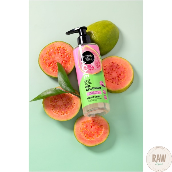 Organic Shop Acne deep pore gel cleanser organic guava 200 ml – kuva 4