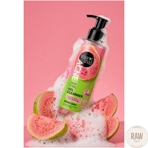 Organic Shop Acne deep pore gel cleanser organic guava 200 ml – kuva 3
