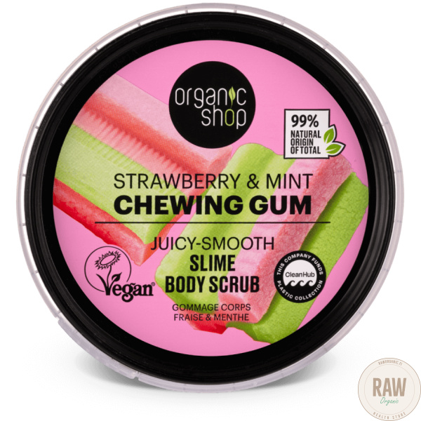 Organic Shop Slim body scrub chewing gum strawberry & mint 250 ml – kuva 3