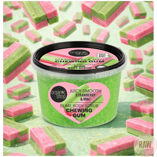 Organic Shop Slim body scrub chewing gum strawberry & mint 250 ml – kuva 5
