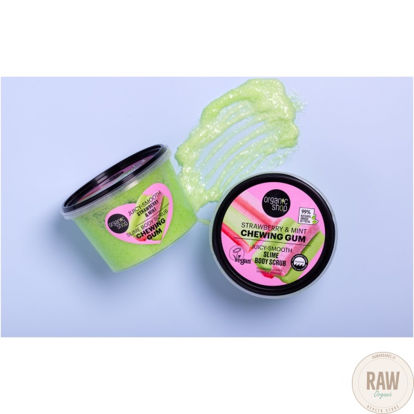 Organic Shop Slim body scrub chewing gum strawberry & mint 250 ml – kuva 4