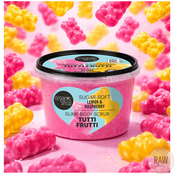 Organic Shop Tutti frutti lemon & rasberry slim body scrub 250 ml – kuva 3