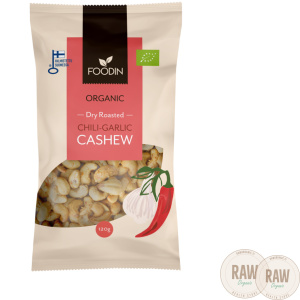 Foodin Chili-Garlic Cashew, luomu, 120g