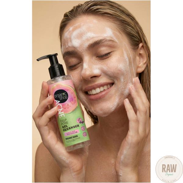Organic Shop Acne deep pore gel cleanser organic guava 200 ml – kuva 2