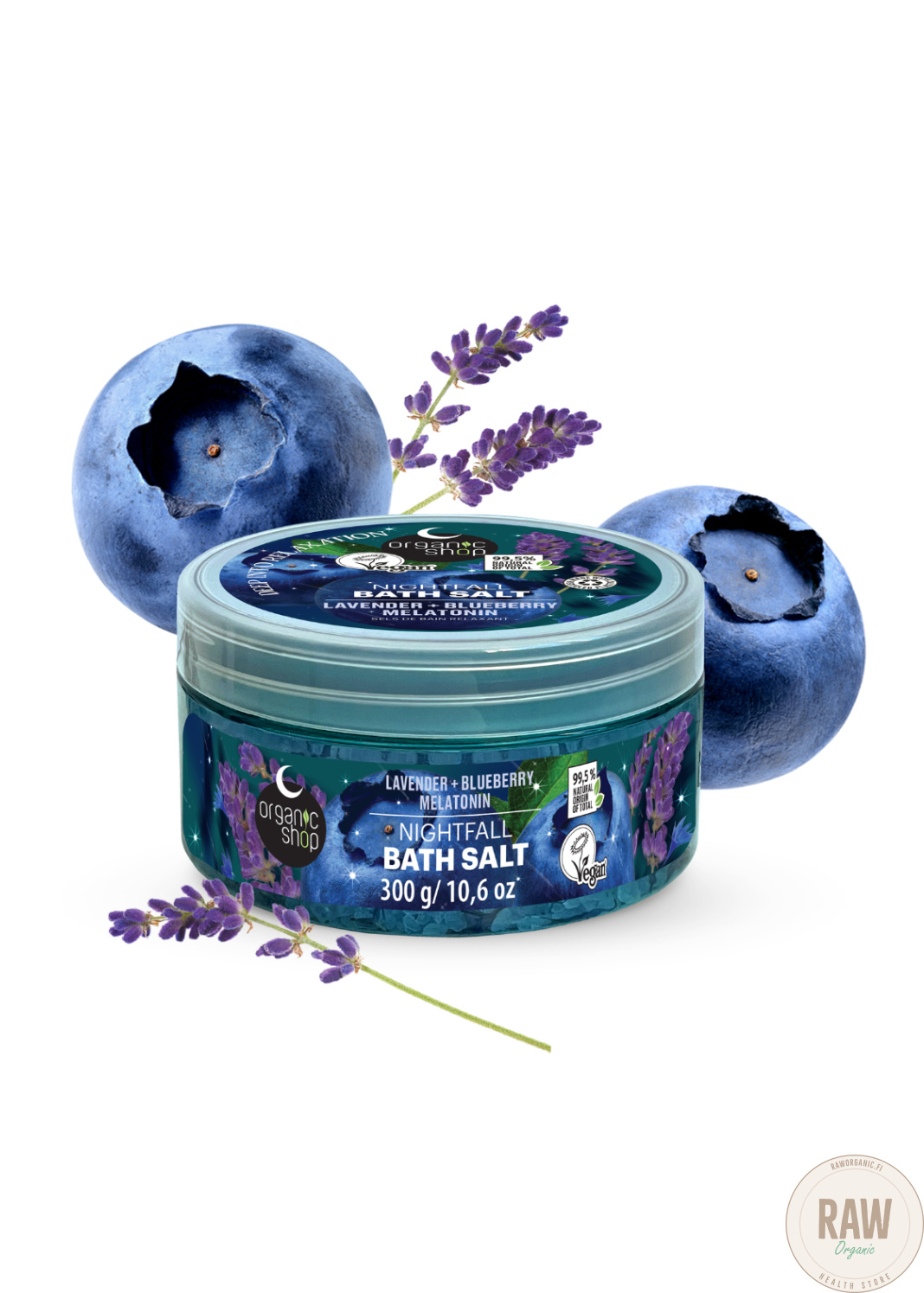 Organic shop Lavender+ blueberry melatonin bath salt 300g