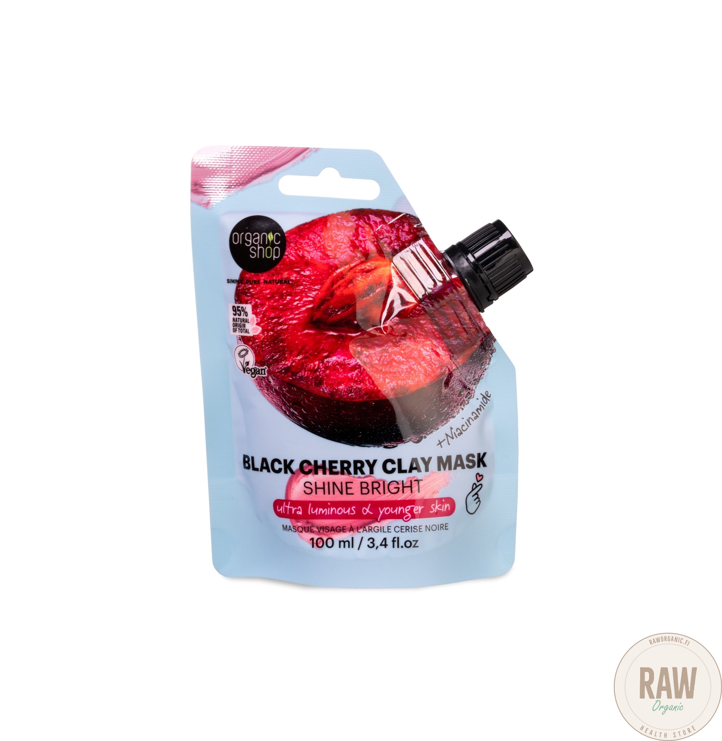 Organic shop Black Cherry Clay Face Mask Shine Bright 100ml