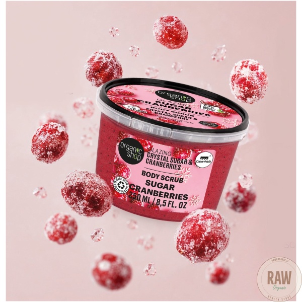 Organic shop Glazing Sugar cranberries  body scrub 250ml – kuva 5