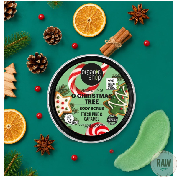 Organic shop Velvetin O´Christmas tree pine & caramel body scrub 250ml – kuva 5