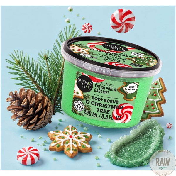 Organic shop Velvetin O´Christmas tree pine & caramel body scrub 250ml – kuva 8