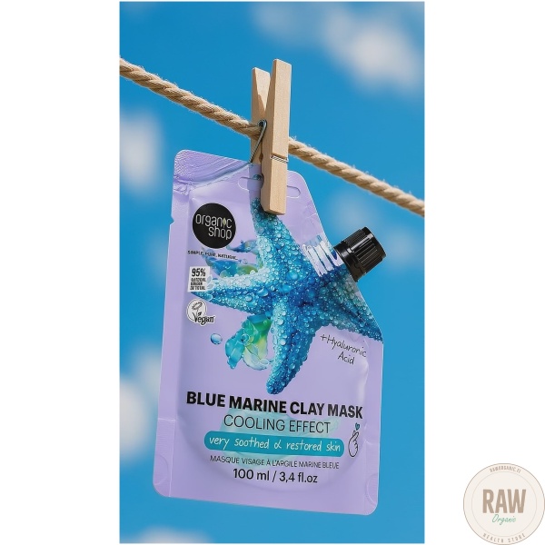 Organic shop blue marine Clay cooling efect Face Mask 100ml – kuva 8