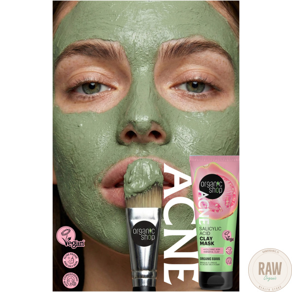 Organic Shop Acne Clay mask salicylic acid guava 75ml – kuva 8