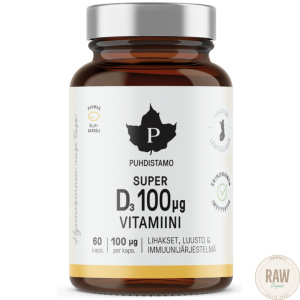 Puhdistamo Super D-vitamiini 100ug 60kaps.