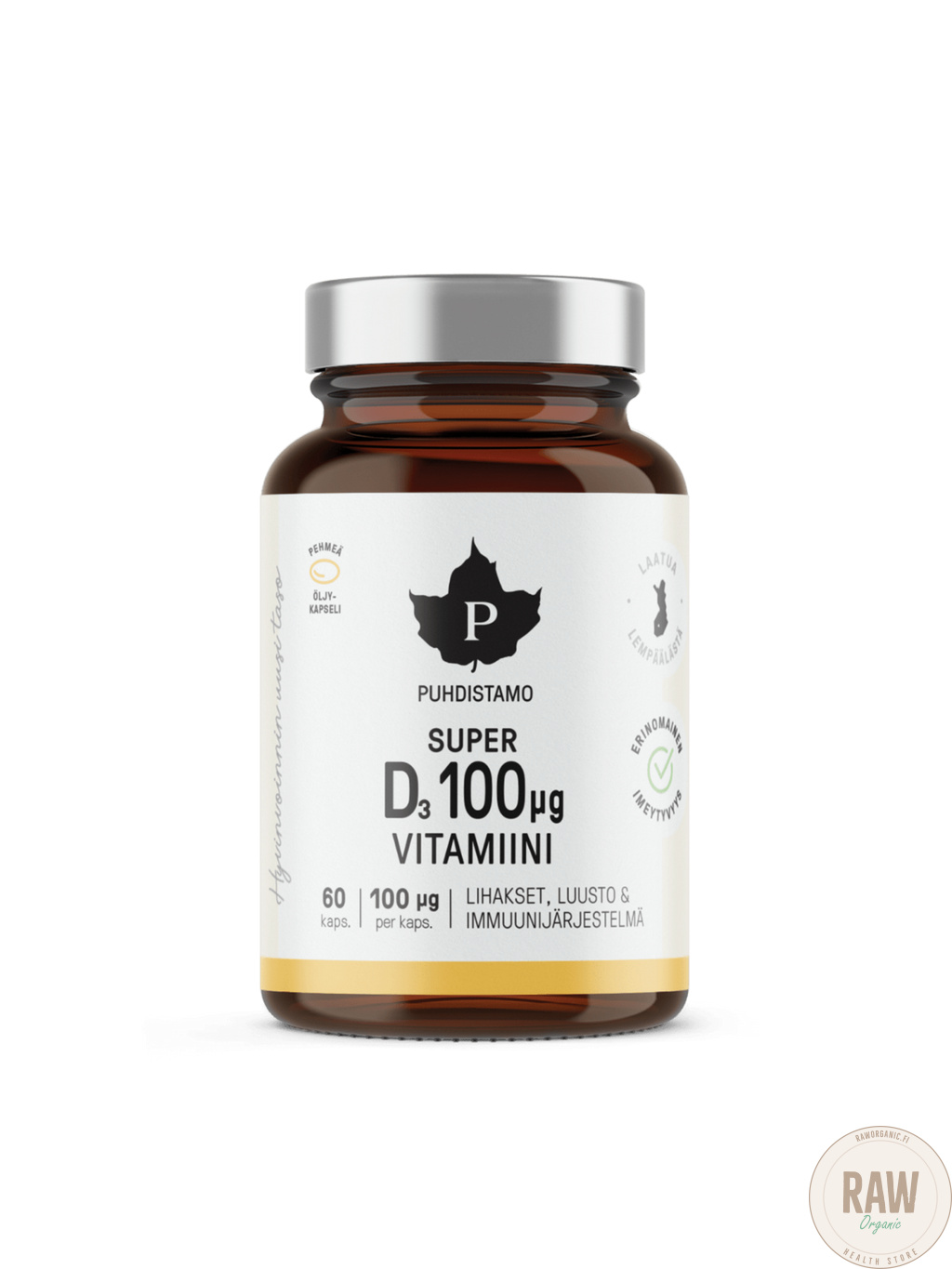 Puhdistamo Super D-vitamiini 100ug 60kaps.