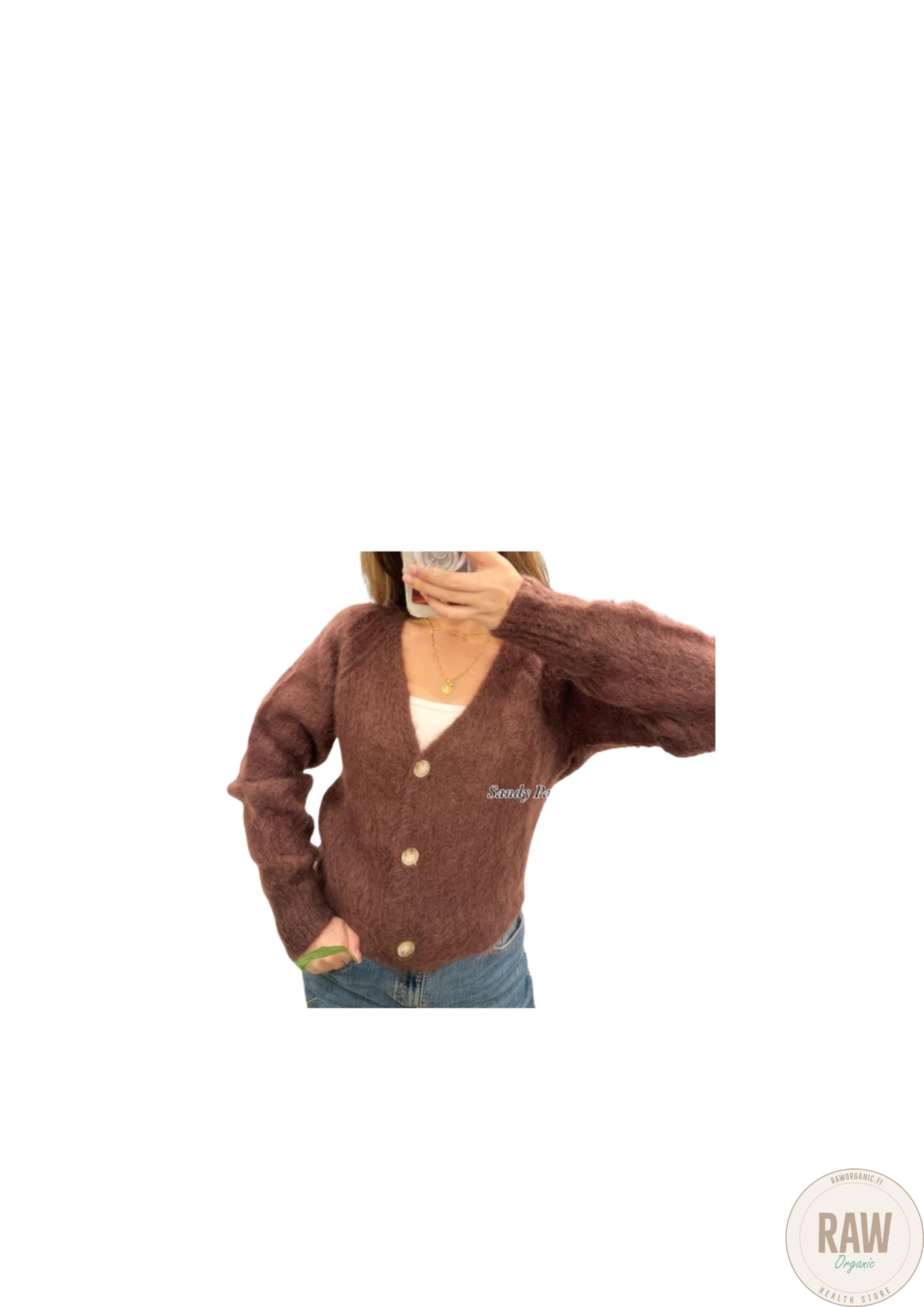 Sandy Mohair neule 70% Ruskea/vaalea/musta