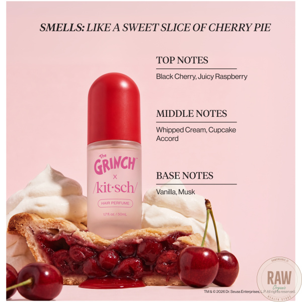 KITSCH The Grinch X Kitsch Cherry Cheer hiustuoksu 50ml – kuva 7