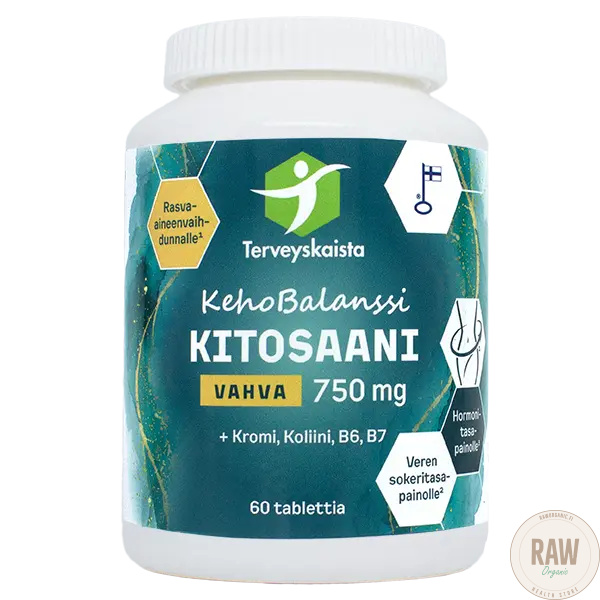 Terveyskaista Kitosaani Vahva 750 mg + Kromi + Koliini + B6 + B7 60 tab