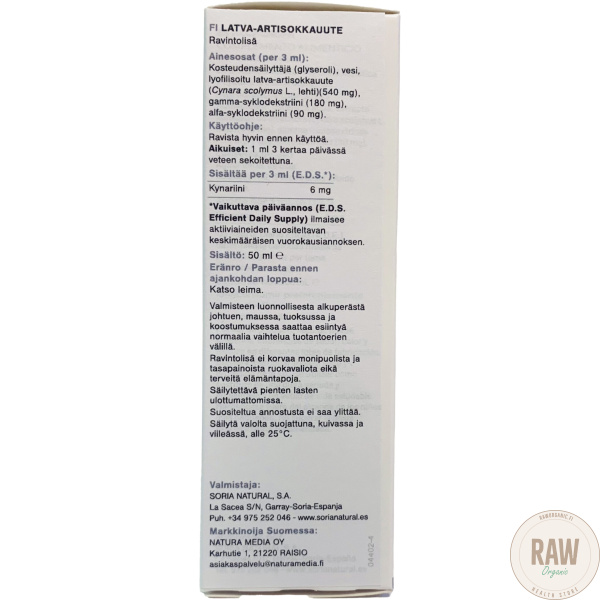 Soria natural Latva-artisokkauute, 50 ml – kuva 2