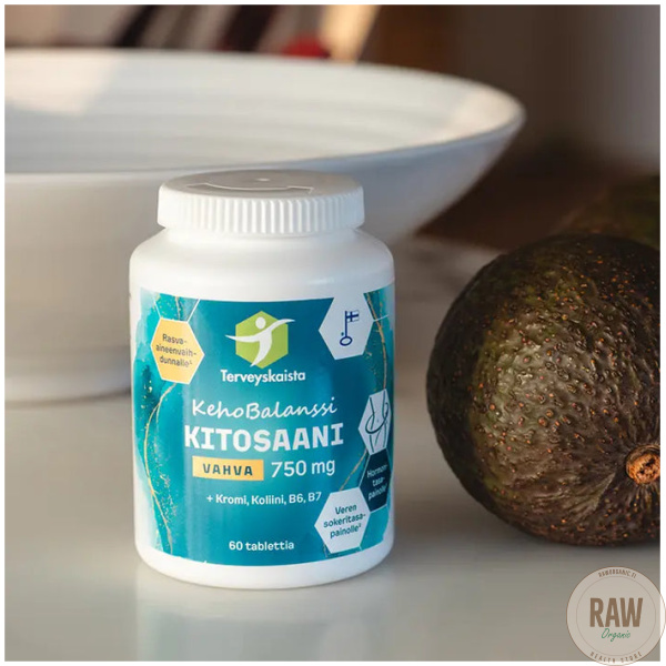 Terveyskaista Kitosaani Vahva 750 mg + Kromi + Koliini + B6 + B7 60 tab – kuva 3